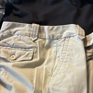 LOFT Beige Striped Casual Pants